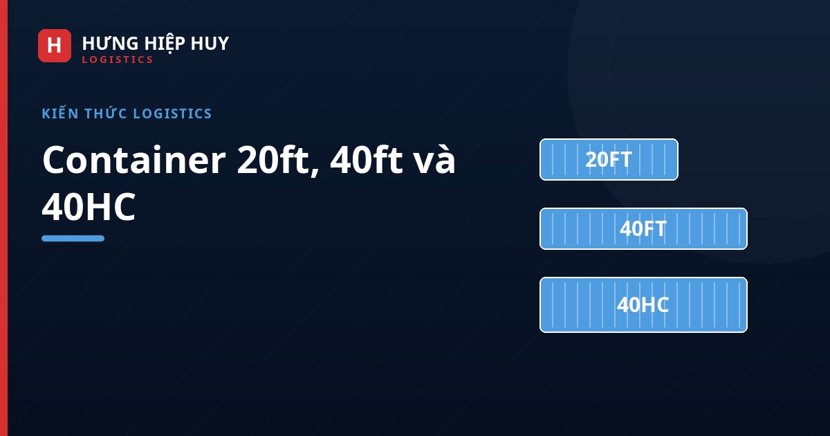 Ảnh bìa: Container 20ft, 40ft và 40HC